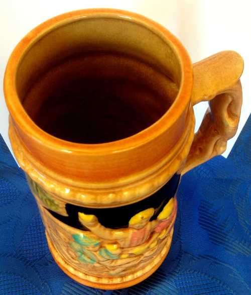 Large Brown Ceramic Stoneware Tankard