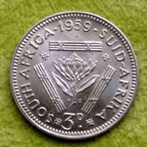 3 Pence 1959 South Africa AUNC