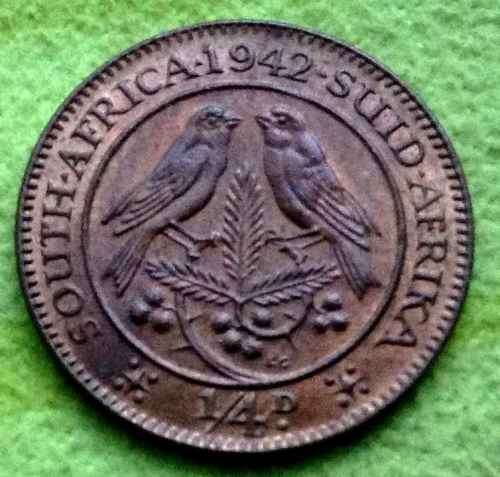 1942 SA Union 1/4 Penny Farthing A-UNC