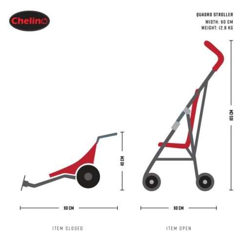 Chelino 4 Wheeler Quadro Stroller black stripe