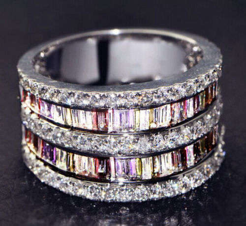 (R1800.00) WOW!!!! MORGANITE TOPAZ GARNET AMETHYST RUBY 925 (STAMPED) SILVER RING SIZE 9 (SA R)