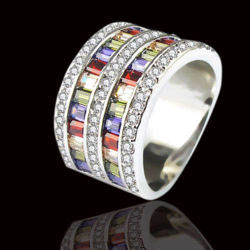 (R1800.00) WOW!!!! MORGANITE TOPAZ GARNET AMETHYST RUBY 925 (STAMPED) SILVER RING SIZE 9 (SA R)