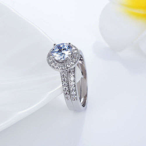 *****ELEGANT & BEAUTIFUL***** SAPPHIRE 2.55ct & ZIRCON OVAL 2pc 925 (STAMPED) SILVER RING SIZE 8(Q)