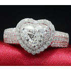 *****EXQUISITE***** 2.55ct SAPPHIRE HEART 925 (STAMPED) SILVER RING SIZE 9 (R)