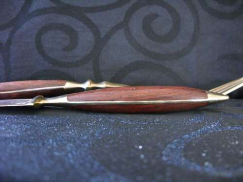 Vintage Thai bronze and rosewood 48 piece canteen for 12 in wooden box