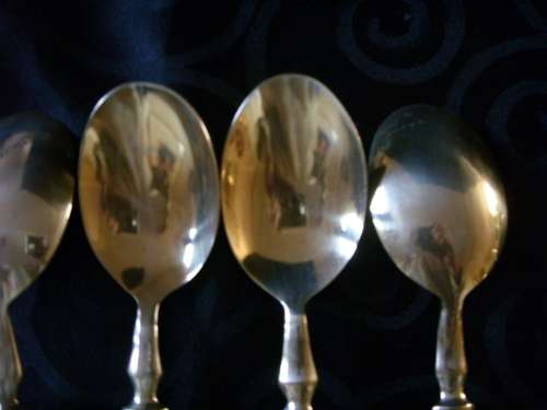 Vintage Thai bronze and rosewood 48 piece canteen for 12 in wooden box