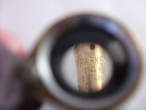 RARE Green colour Parker fountain pen : Slimfold with 14 ct gold nib - WOW!!