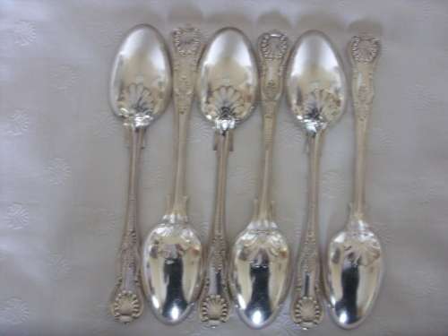 Silver plated Dessert spoons with shell pattern x 6