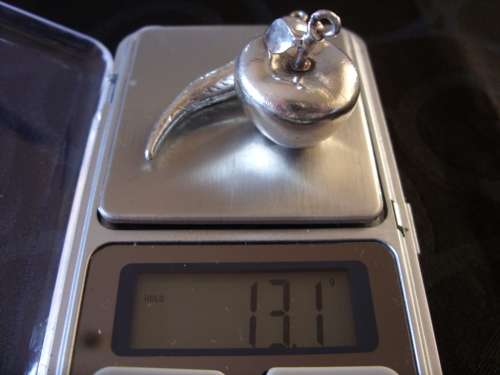 Large Sterling silver apple & chilli pepper charms - 13,1 g (together)