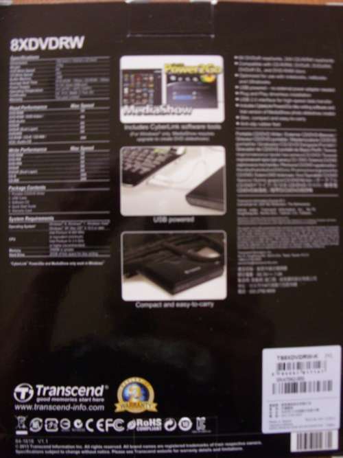 Transcend portable cd/dvd writer