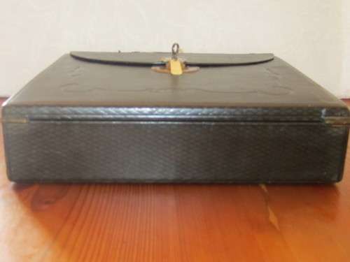 Vintage Writing Slope in leather and wood - postage included