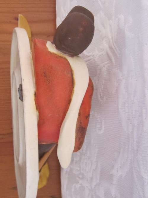 SALE!! Stunning ceramic Retro wall plaque of a skier in 3-D