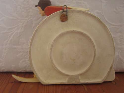 SALE!! Stunning ceramic Retro wall plaque of a skier in 3-D