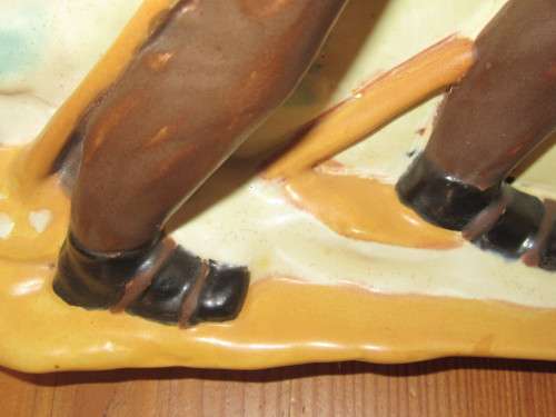 SALE!! Stunning ceramic Retro wall plaque of a skier in 3-D