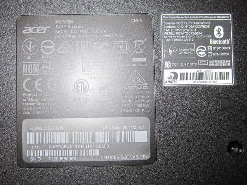 Acer Extensa 15 EX 2519 - C3WB Laptop