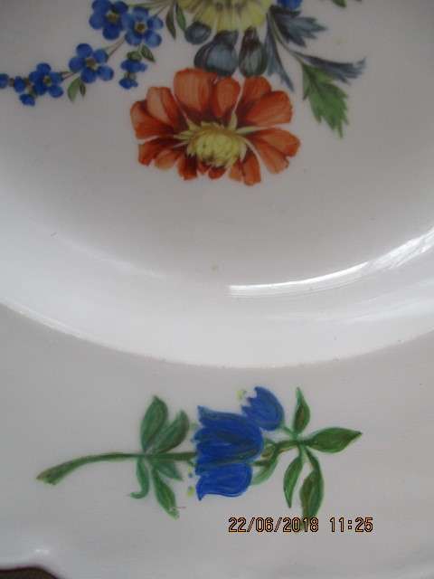 Meissen hand painted soup bowl / entree plate - 23 cm wide - circa 1890-1900