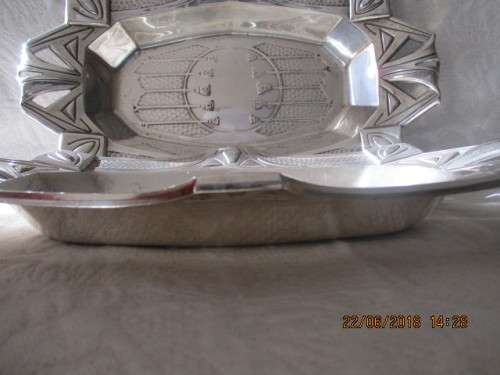 Job lot of 8 x items - WMF plated silver dishes, hallmarked silver souvenir spoons etc.