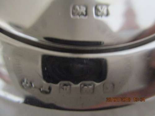 Glass powder bowl with hallmarked silver rim and lid - Birmingham circa 1923