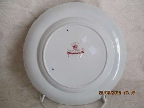 Mason's Ironstone handpainted cabinet plate in cobalt blue, pink, green & gold - circa 1840-1860!!