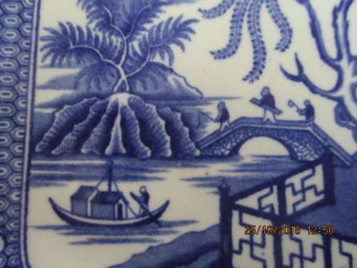 Burleighware 'Willow' pattern serving plate - circa 1920's - 285 mm long