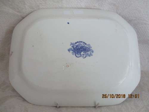 Burleighware 'Willow' pattern serving plate - circa 1920's - 285 mm long