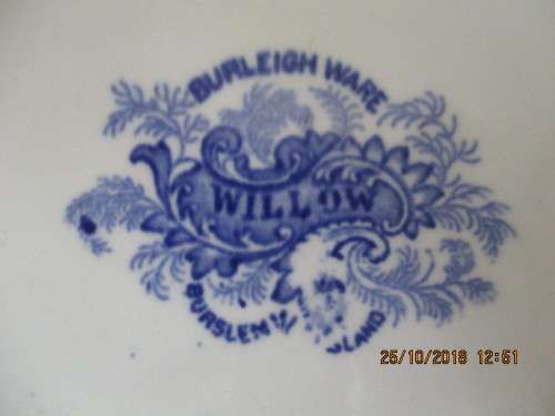 Burleighware 'Willow' pattern serving plate - circa 1920's - 285 mm long