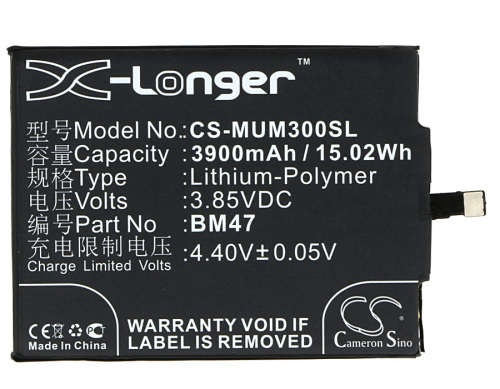 Mobile, SmartPhone Battery   CS-MUM300SL for  XIAOMI 3  etc.