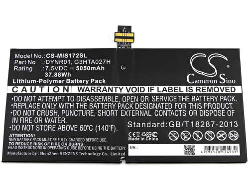 Tablet BatteryCS-MIS172SL for MICROSOFT Surface Pro 4 etc.