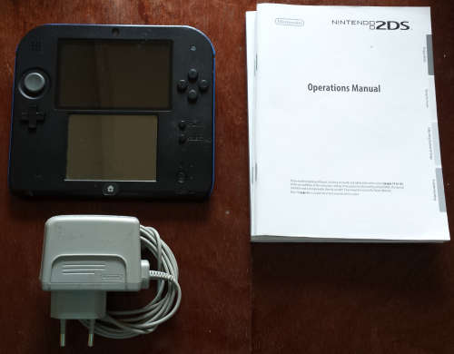 Boxed Black and Blue 2DS Console + Charger + Free Game
