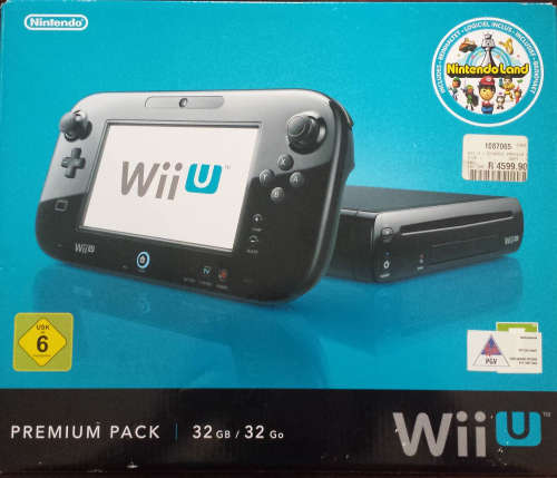 Boxed Black Wii U Console Premium 32GB + 2 Games