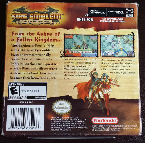 Fire Emblem The Sacred Stones - Game Boy Advance/GBA (Retro) (Boxed) (NTSC)