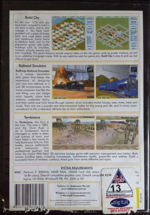 Simulation Trilogy (RailKing's Railroad Simulator, Build City, Tombstone: Wild Wild West 1882) - PC