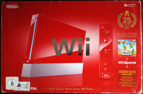 Boxed Red Limited Edition Wii Console, Original Remote Controller, Nunchuk + Cables