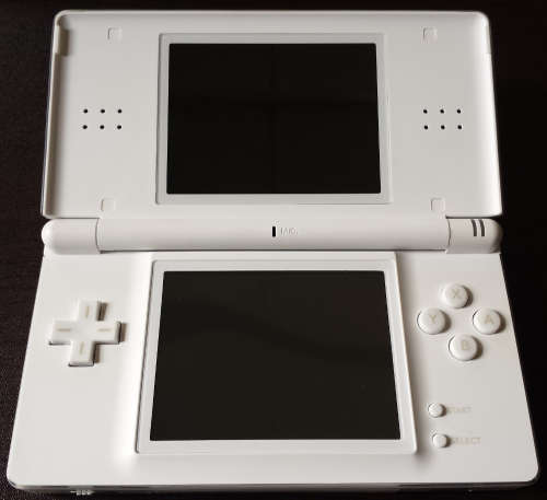 White DS Lite Console, Original Charger + Case