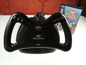 Sega Saturn Arcade Racer Steering Wheel + Sega Rally