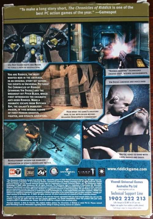 Chronicles of Riddick: Escape from Butcher Bay (Developer's Cut) - PC (Boxed)