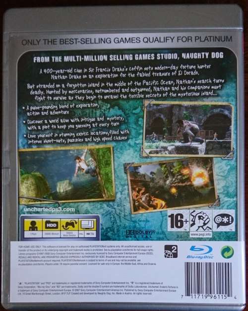 Uncharted Drake's Fortune - PS3 (Platinum)