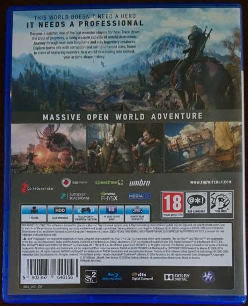 Witcher 3 Wild Hunt - PS4