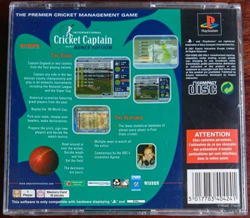 International Cricket Captain: Ashes Edition - PS1 (Retro)