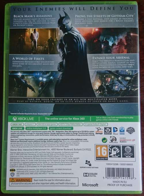 Batman Arkham Origins - Xbox 360