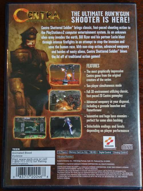 Contra Shattered Soldier - PS2 (NTSC)