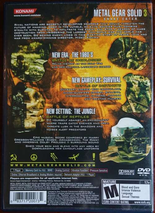 Metal Gear Solid 3 Snake Eater - PS2 (NTSC)
