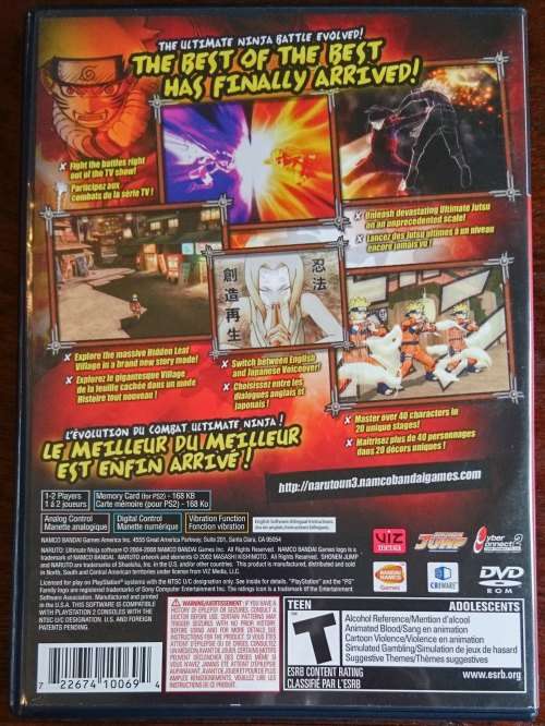 Naruto Ultimate Ninja 3 - PS2 (NTSC / American)