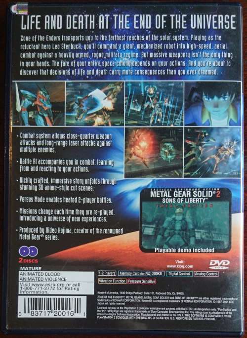 Zone of the Enders (incl MGS 2 trial edition) - PS2 (NTSC)