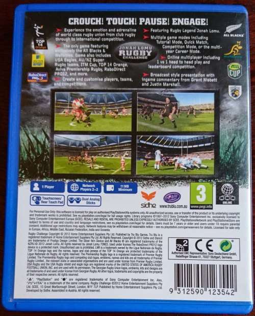 Jonah Lomu Rugby Challenge -  PS Vita