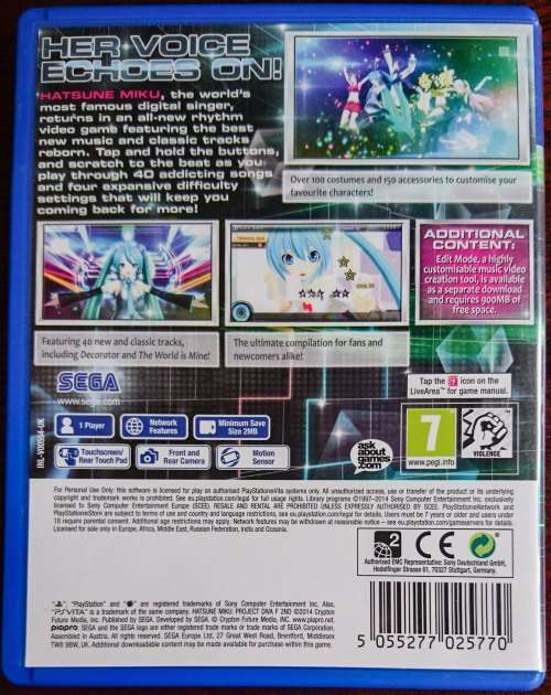 Hatsune Miku: Project Diva F 2nd -  PS Vita