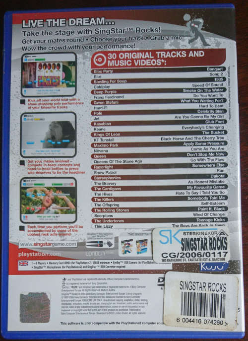 Singstar Rocks - PS2