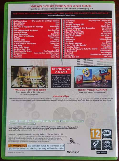 Lips Number One Hits + 2 Wireless Microphones - Xbox 360