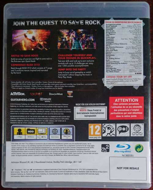 Boxed Guitar Hero: Warriors of Rock + Guitar - PS3