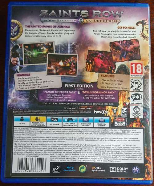 Saints Row IV Re-elected/ Gat out of Hell - PS4 (First Edition)